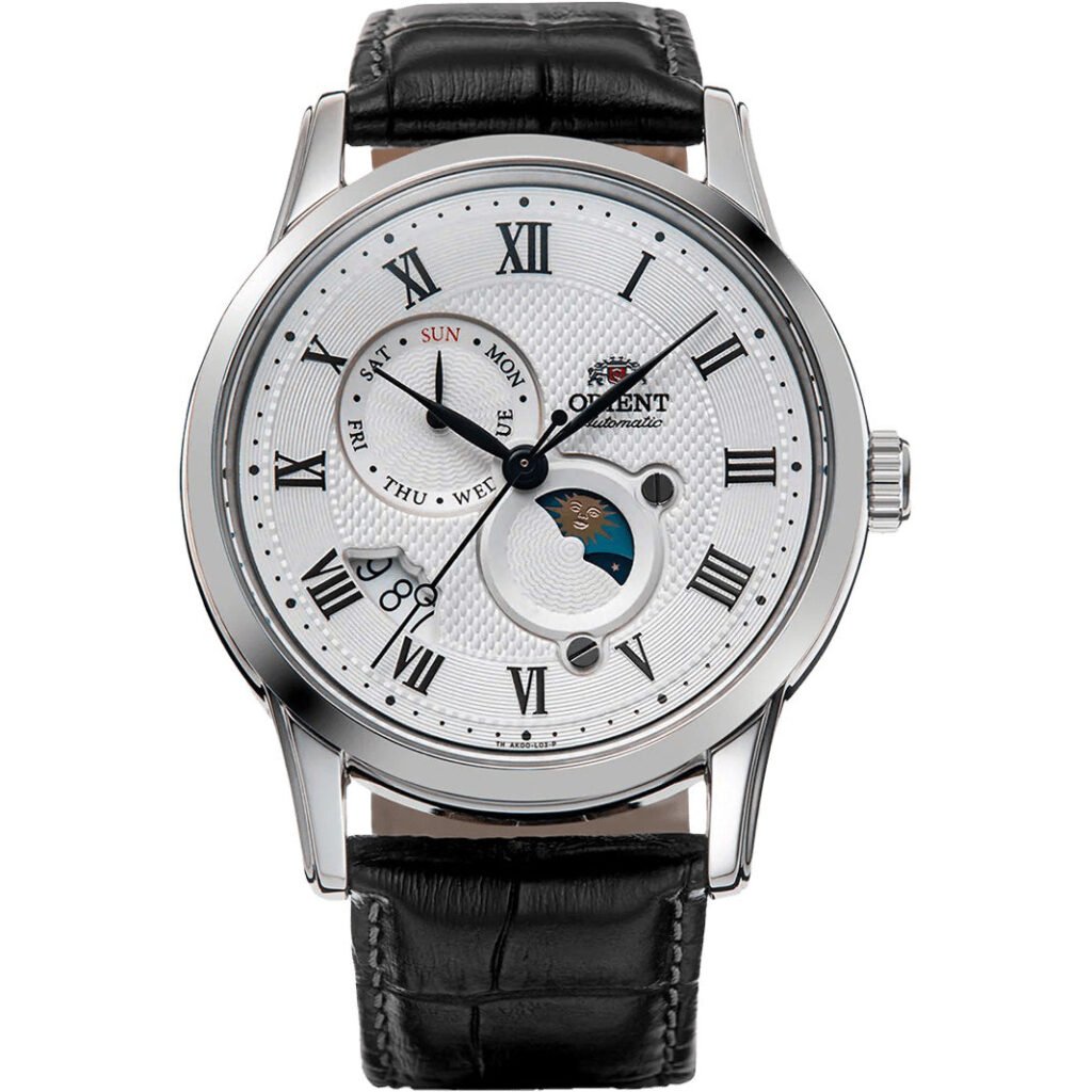 RA-AK0008S Reloj Orient Automático Sun & Moon de caballero pulsera de cuero
