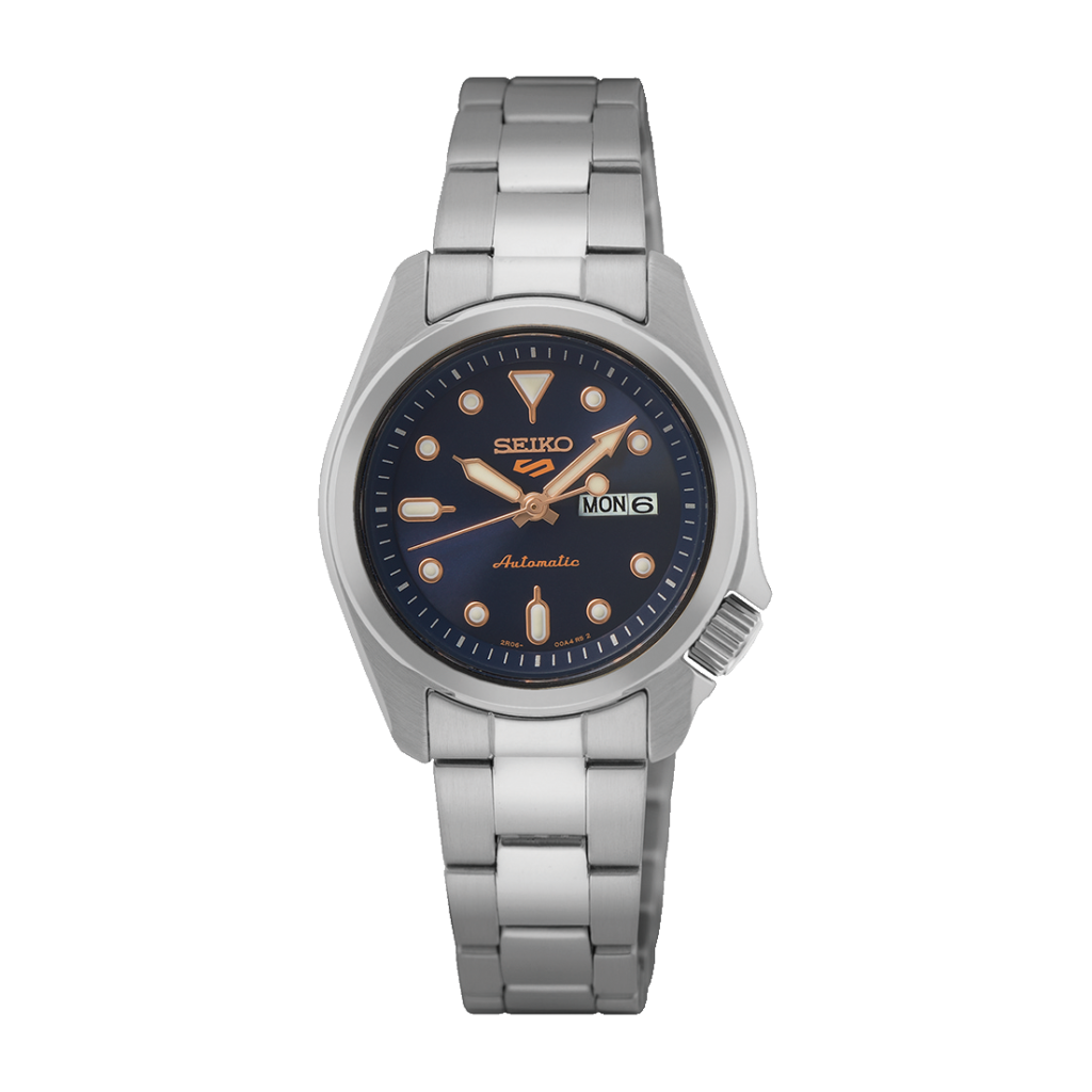 SRE003K1 Reloj Seiko 5 Sports de dama pulsera de metal 28 mm